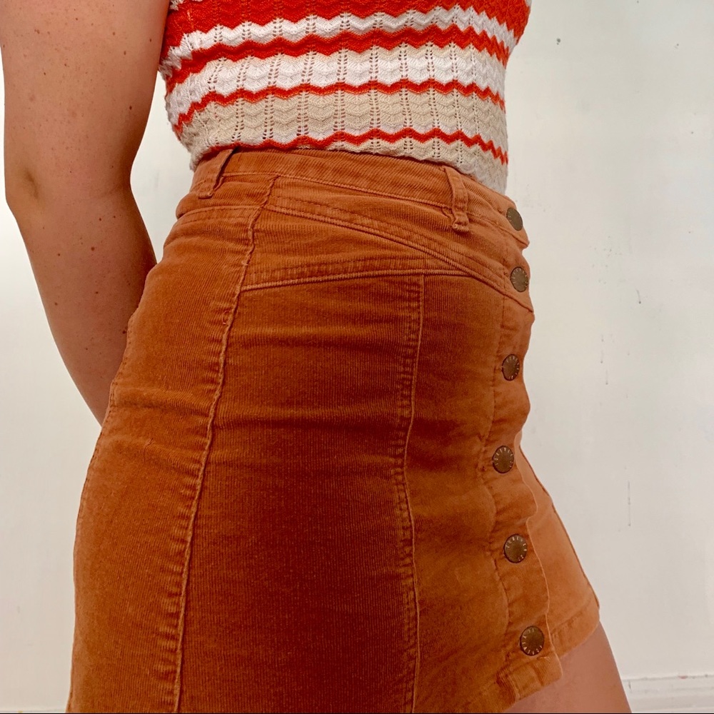 Corduroy Button Down Skirt